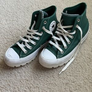 Converse Womens All Star Chuck Taylor Lugged 2.0 Sneakers Leather Green Size 5.5